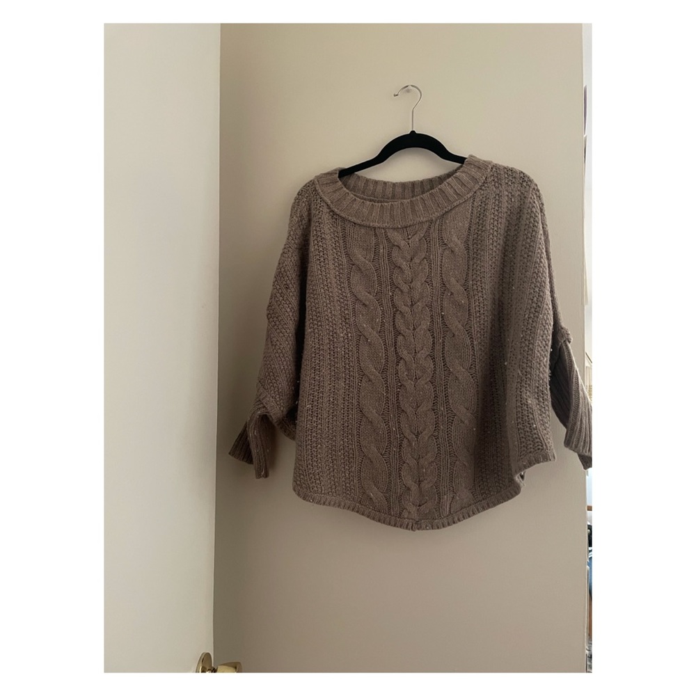 LOFT Beige Knitted Sweater Poncho!